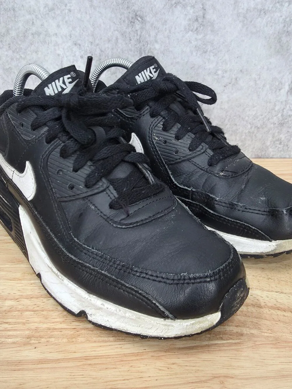 Nike Air Max 90 Shoes Boy's 6.5Y LTR Black White